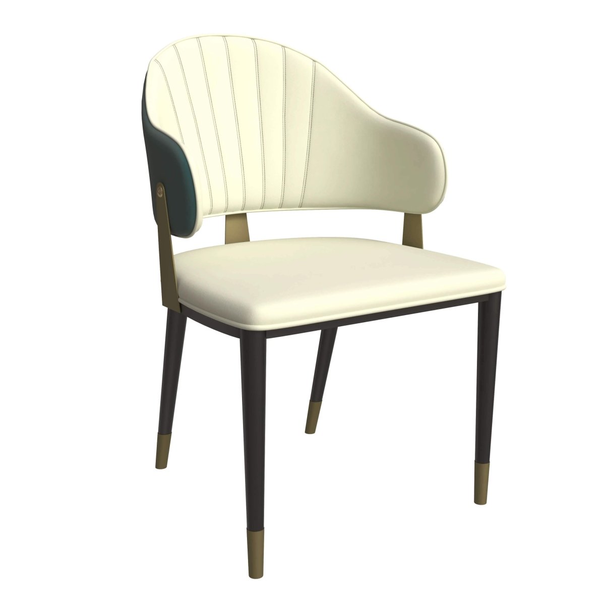 Zayle 7 - Piece Dining Set with 55" Rectangular Dining Table in White/Gold Sintered Stone Top and 6 Leather Dining Chairs