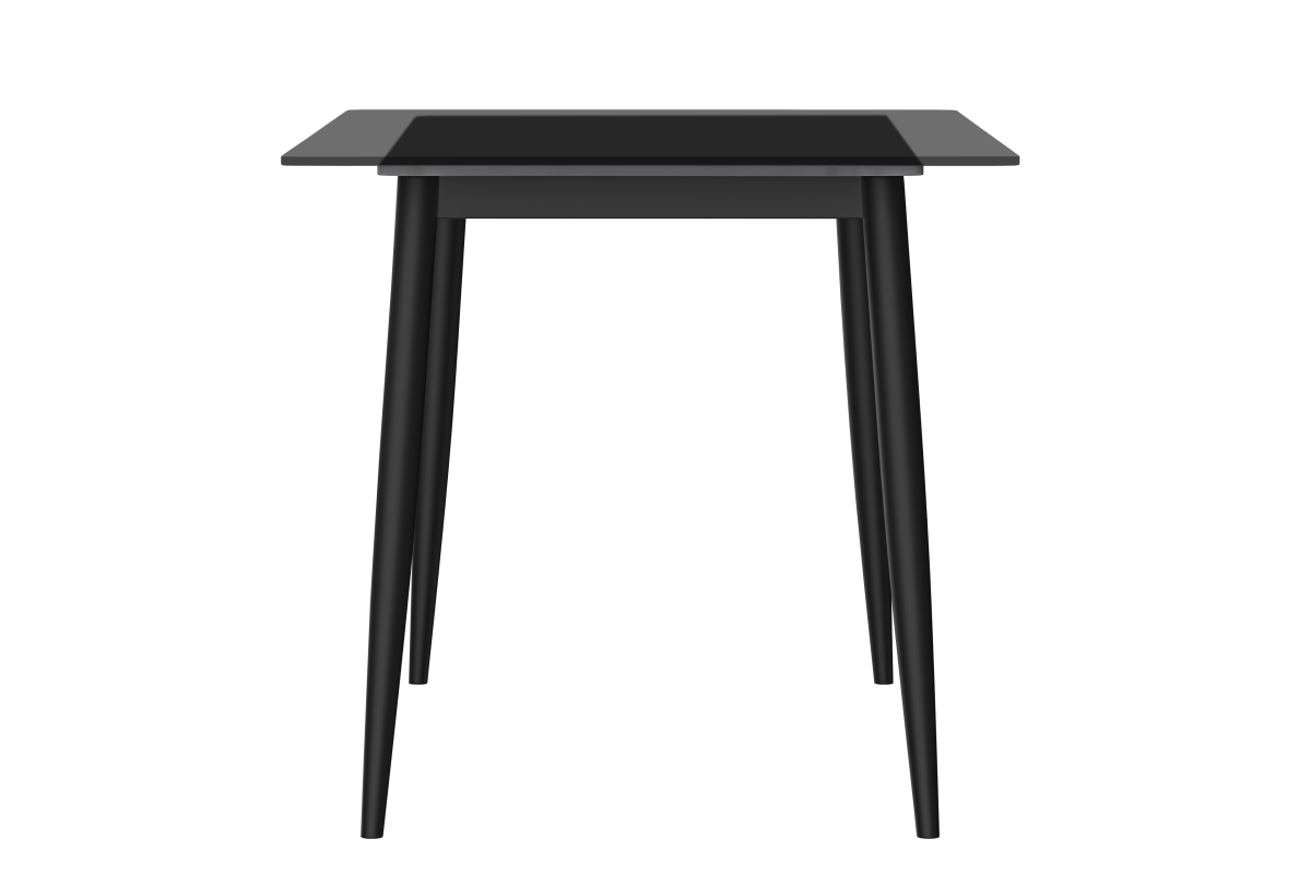 Zayle Modern Rectangular Dining Table with Glass/Stone Tabletop and Black Steel Base
