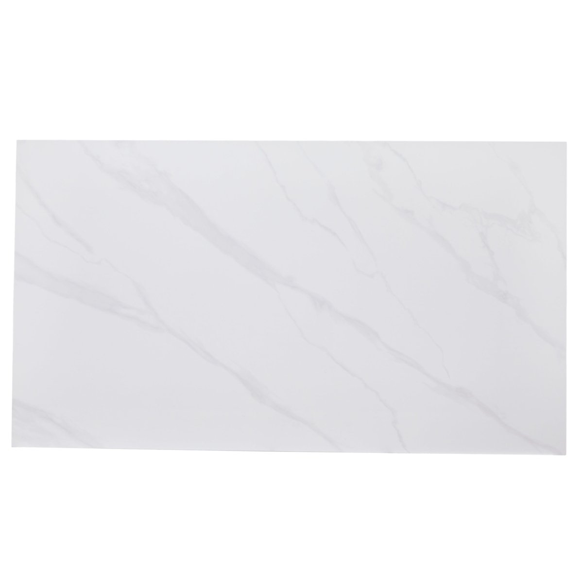 Zayle Modern Rectangular Dining Table with Glass/Stone Tabletop and Black Steel Base