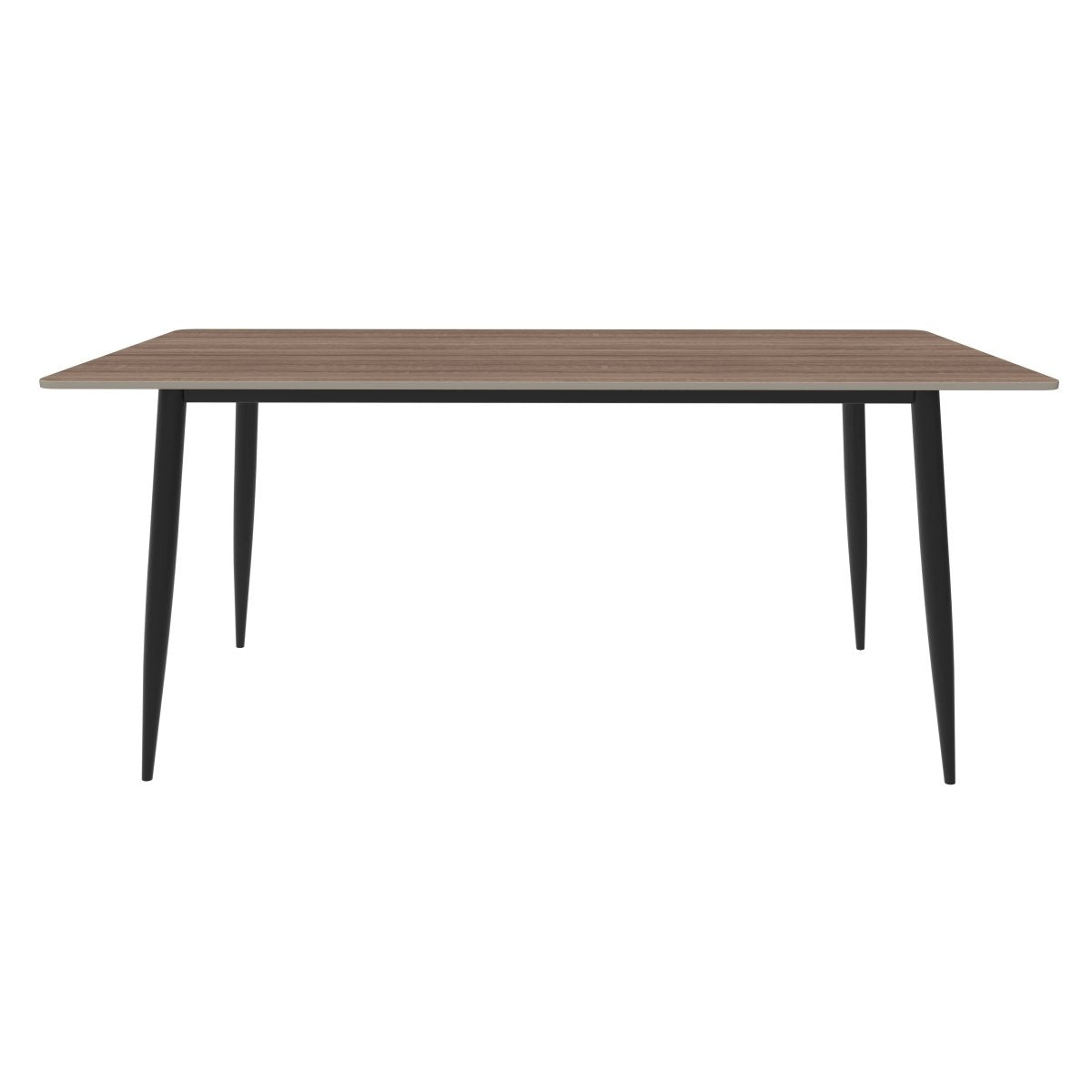 Zayle Modern Rectangular Dining Table with Glass/Stone Tabletop and Black Steel Base