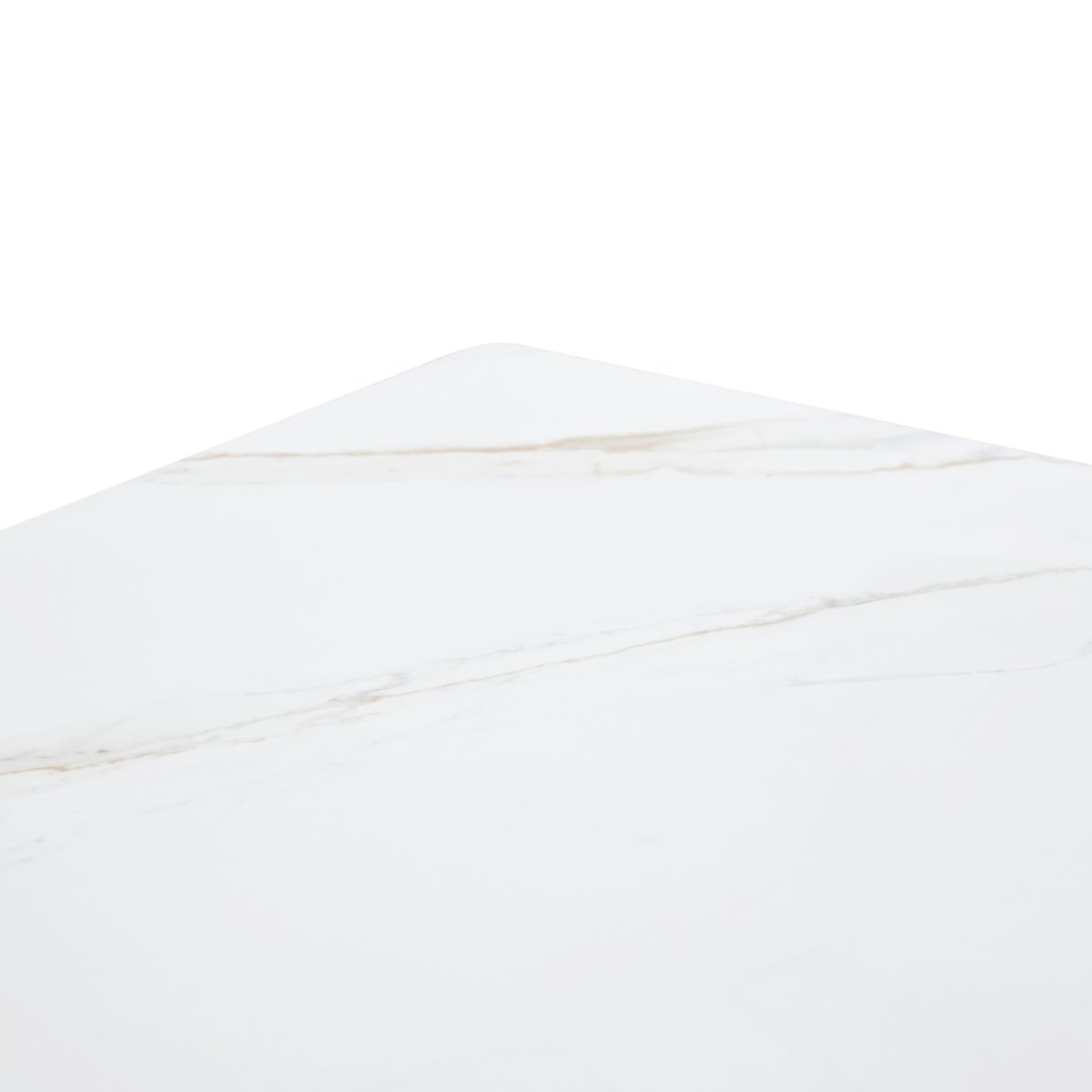 Zayle Rectangular Dining Table with a Sintered Stone Tabletop and a Stainless Steel Base