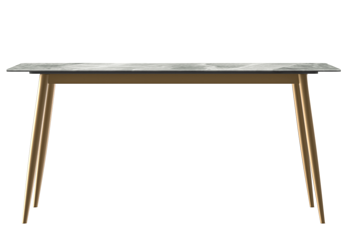 Zayle Rectangular Dining Table with a Sintered Stone Tabletop and a Stainless Steel Base