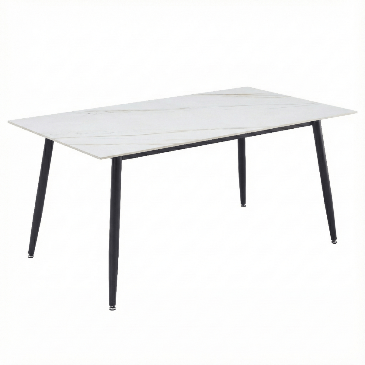 Zayle Rectangular Dining Table with a Sintered Stone Tabletop and a Stainless Steel Base