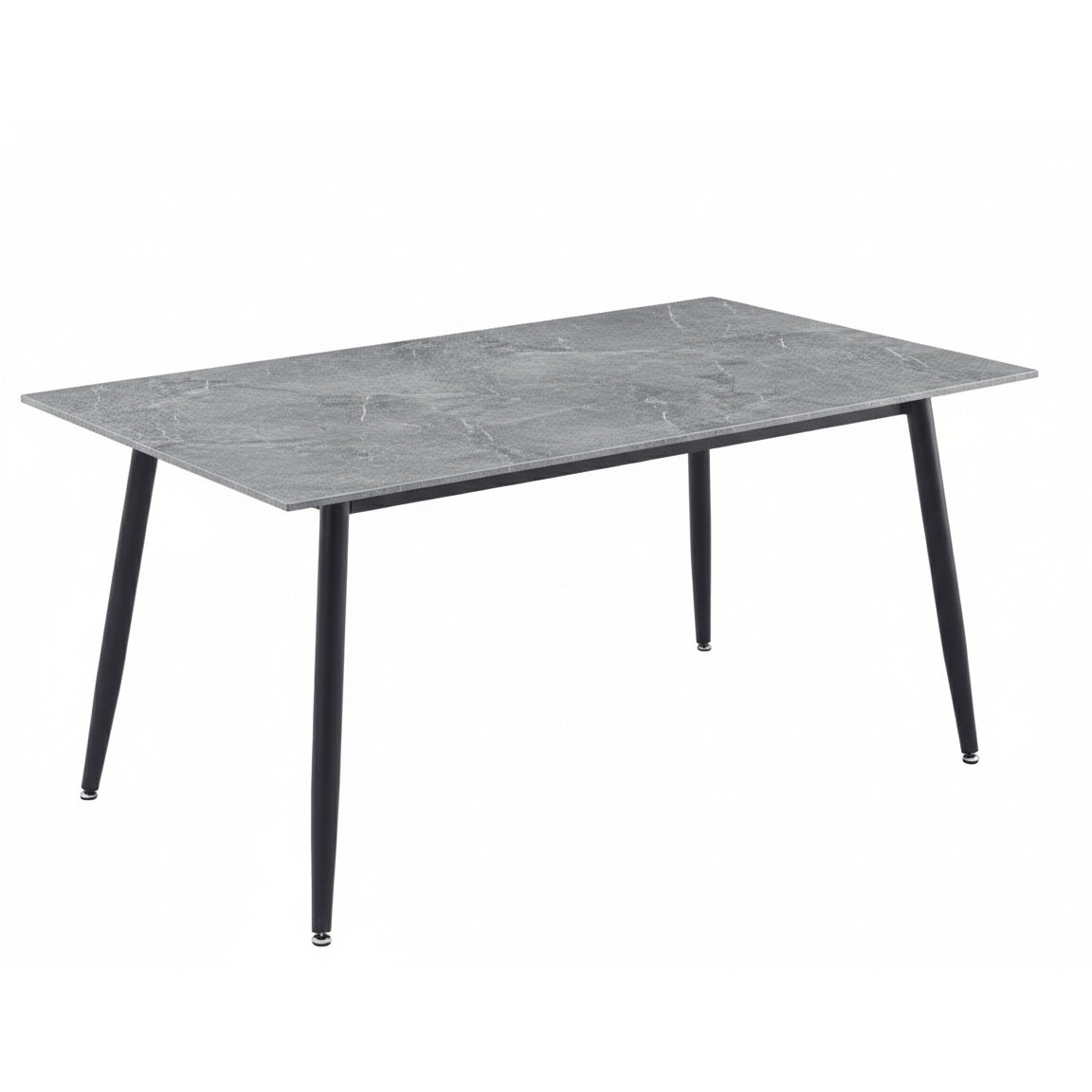 Zayle Rectangular Dining Table with a Sintered Stone Tabletop and a Stainless Steel Base