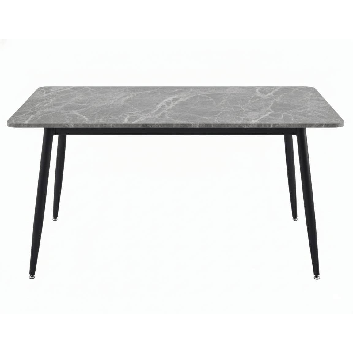 Zayle Rectangular Dining Table with a Sintered Stone Tabletop and a Stainless Steel Base