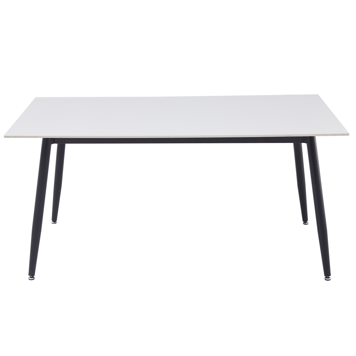 Zayle Rectangular Dining Table with a Stintered Stone Tabletop and a Stainless Steel Base