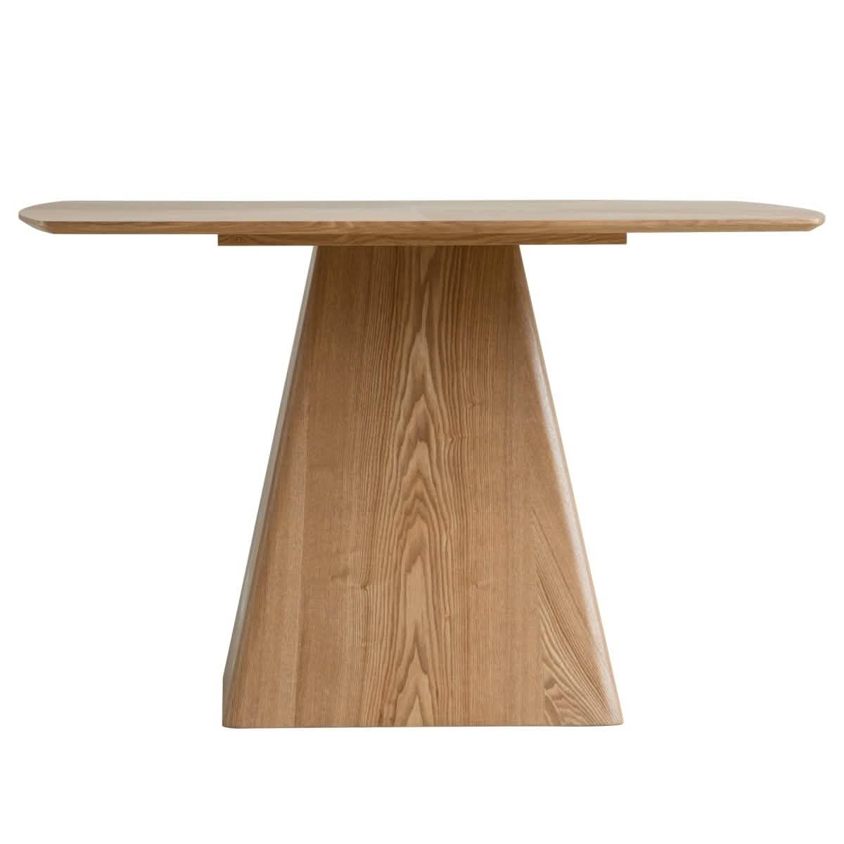 Zephyr 47" Square Dining Table with Sintered Stone/Ash Wood Tabletop and Iron Base