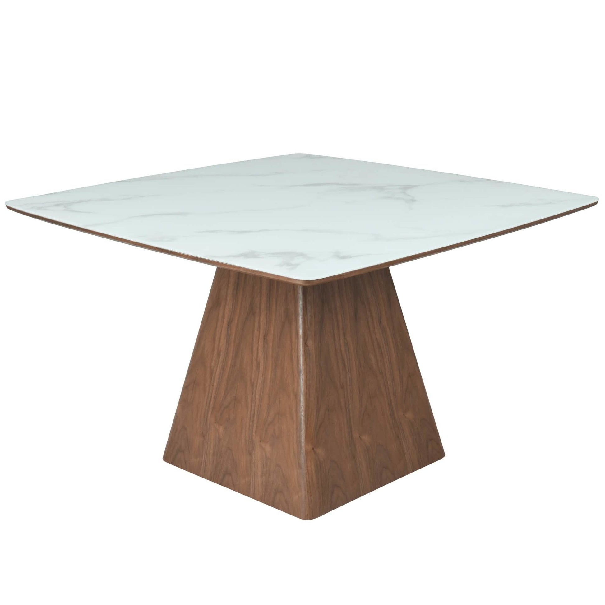 Zephyr 47" Square Dining Table with Sintered Stone/Ash Wood Tabletop and Iron Base
