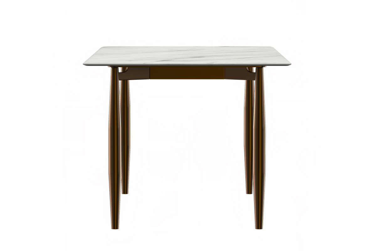 Zinti Rectangular Dining Table with Glass/Sintered Stone Tabletop and Steel Base