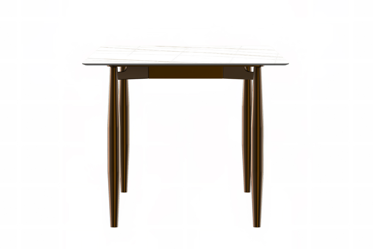Zinti Rectangular Dining Table with Glass/Sintered Stone Tabletop and Steel Base