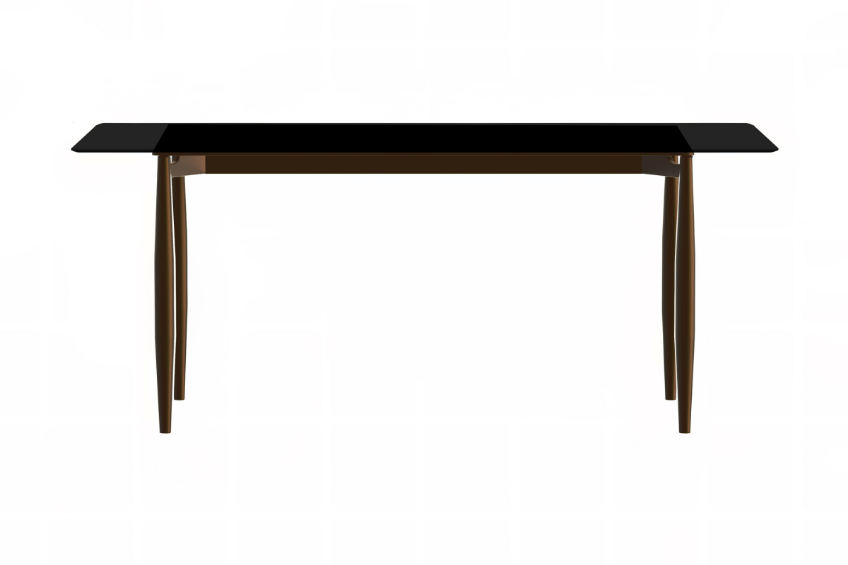 Zinti Rectangular Dining Table with Glass/Sintered Stone Tabletop and Steel Base