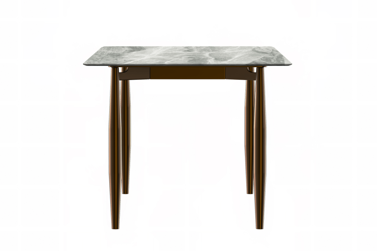 Zinti Rectangular Dining Table with Glass/Sintered Stone Tabletop and Steel Base