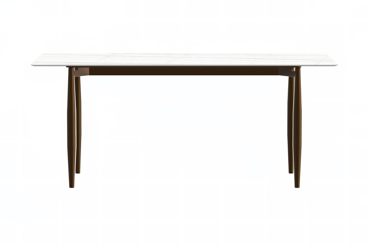 Zinti Rectangular Dining Table with Glass/Sintered Stone Tabletop and Steel Base