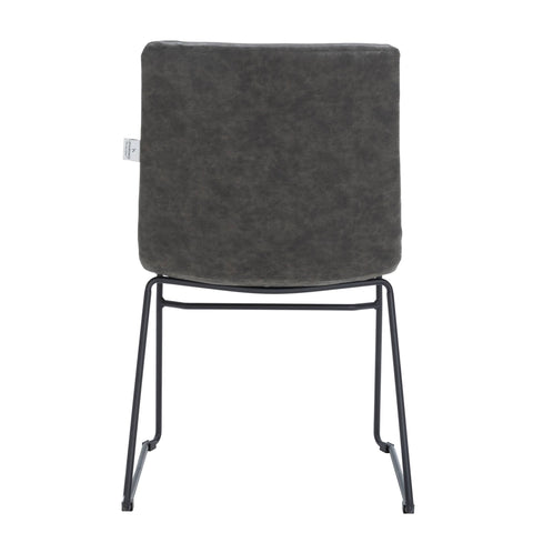 Zylar Leather/Polyester Office Guest Chair with Powder-Coated Stainless Steel Base