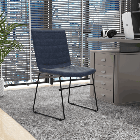 Zylar Leather/Polyester Office Guest Chair with Powder-Coated Stainless Steel Base