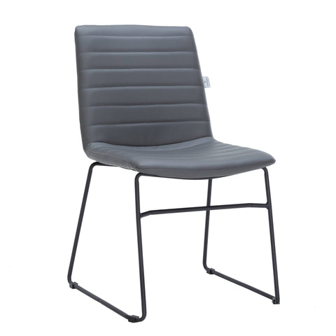 Zylar Leather/Polyester Office Guest Chair with Powder-Coated Stainless Steel Base