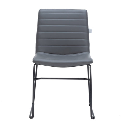 Zylar Leather/Polyester Office Guest Chair with Powder-Coated Stainless Steel Base