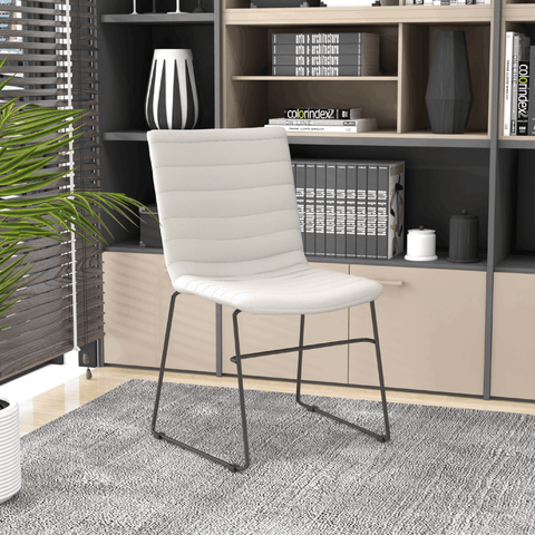 Zylar Leather/Polyester Office Guest Chair with Powder-Coated Stainless Steel Base