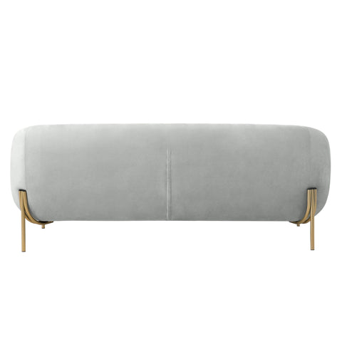 Zuno Modern Three-Seater Velvet Sofa with Gold Iron Legs