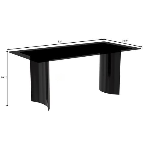 Zara Rectangular Dining Table with Glass/Sintered Stone Top and Stainless Steel Base