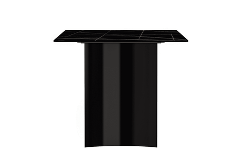 Zara Rectangular Dining Table with Glass/Sintered Stone Top and Stainless Steel Base