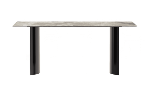 Zara Rectangular Dining Table with Glass/Sintered Stone Top and Stainless Steel Base