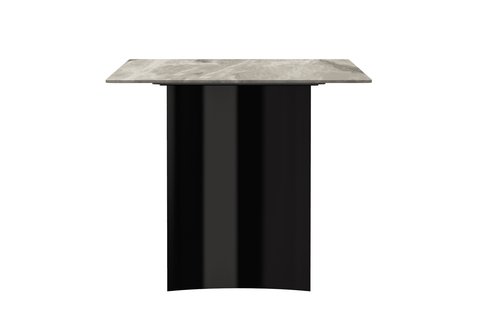 Zara Rectangular Dining Table with Glass/Sintered Stone Top and Stainless Steel Base