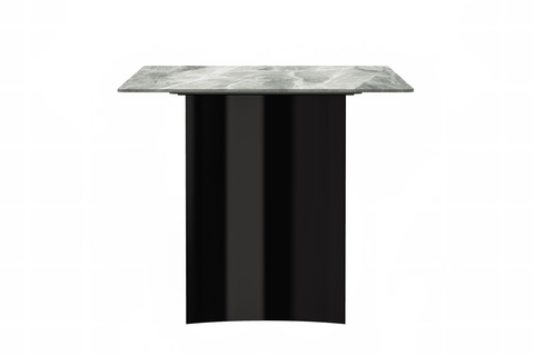 Zara Rectangular Dining Table with Glass/Sintered Stone Top and Stainless Steel Base