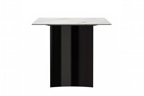 Zara Rectangular Dining Table with Glass/Sintered Stone Top and Stainless Steel Base