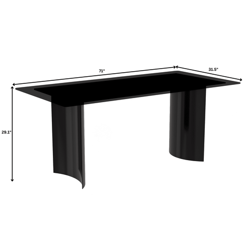 Zara Rectangular Dining Table with Glass/Sintered Stone Top and Stainless Steel Base