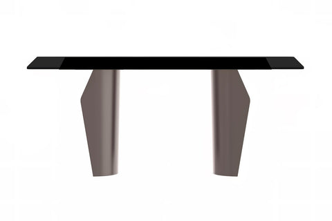 LeisureMod Zelan Mid-Century Modern Dining Table with Rectangular Glass or  Sintered Stone Tabletop and Steel Legs