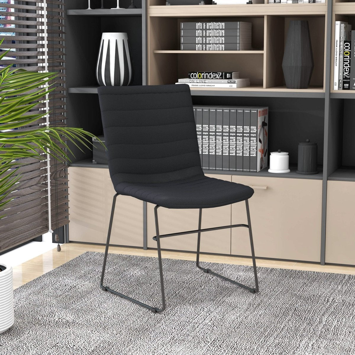 Zylar Leather/Polyester Office Guest Chair with Powder-Coated