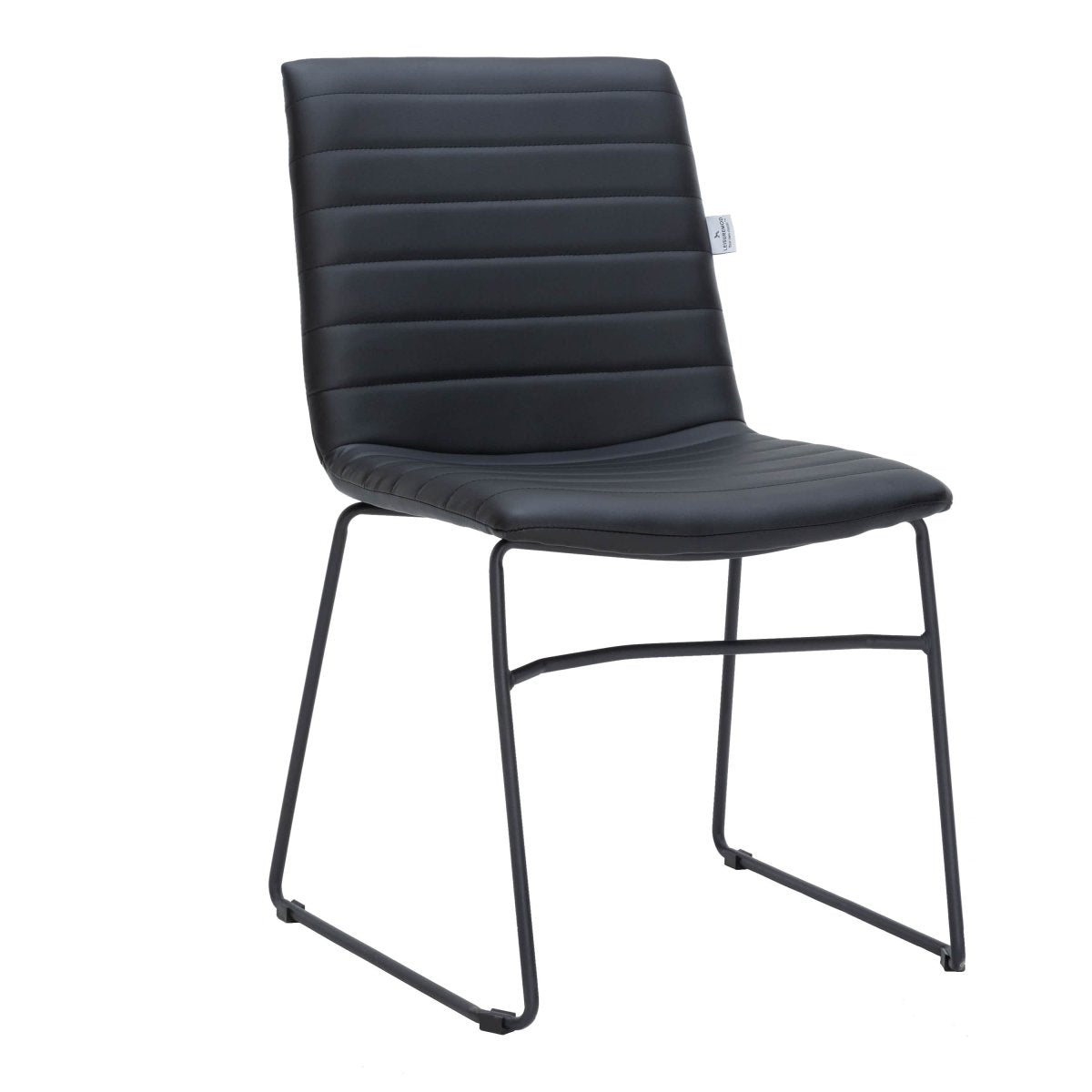Zylar Leather/Polyester Office Guest Chair with Powder - Coated Stainless Steel Base